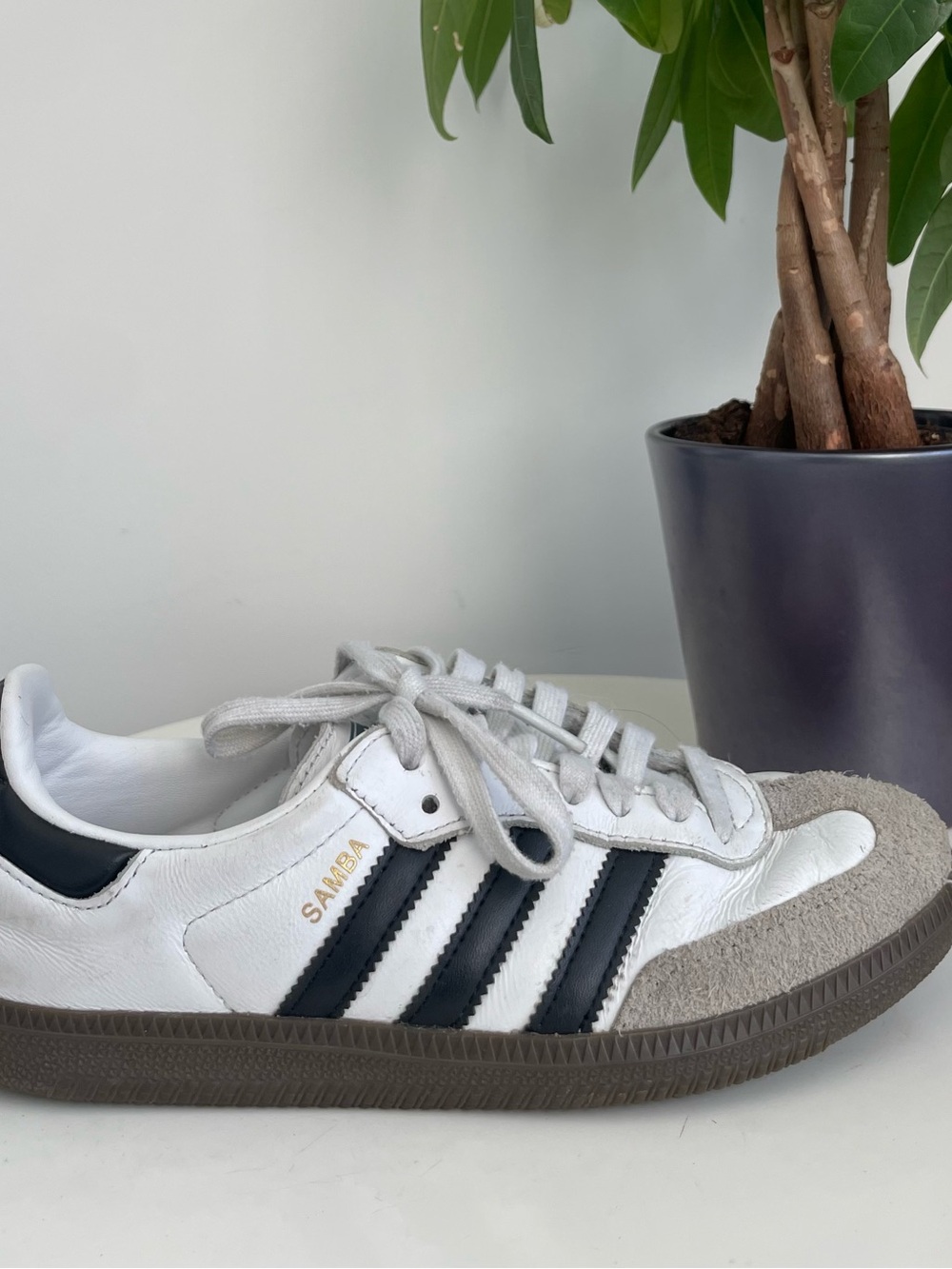 Women Size 6.5 adidas Samba OG
Cloud White Core Black Shoes Boy Size 5